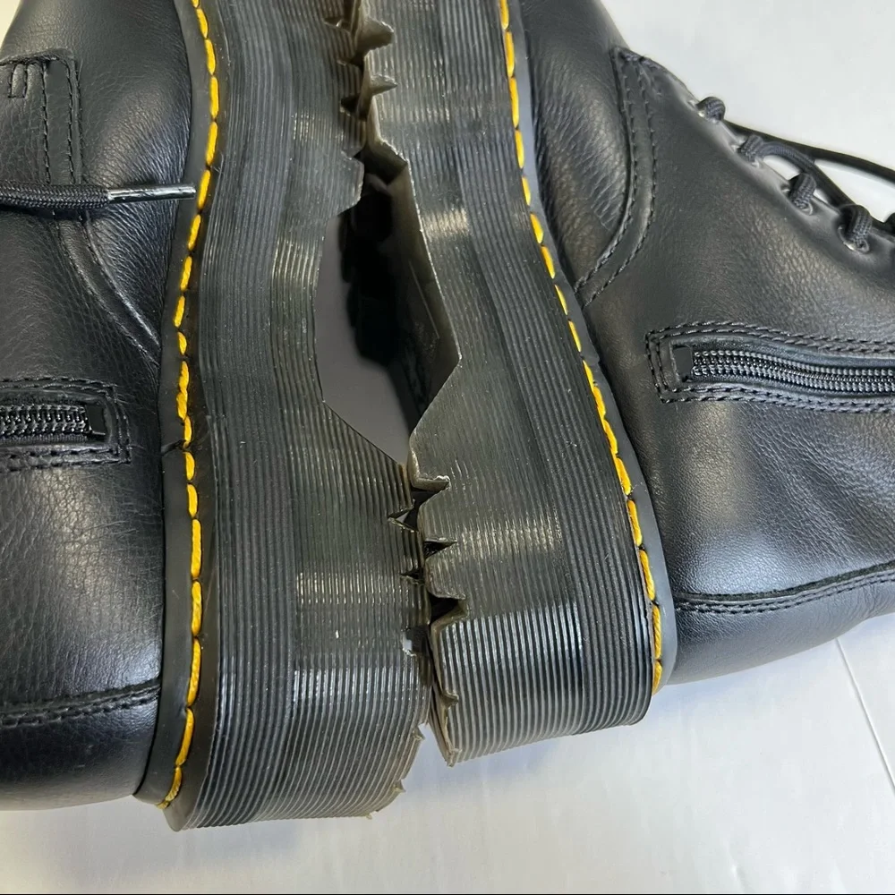 Dr. Marten Jadon Faux Fur Lined Leather Platform Boot  Sz 5 - Picture 9 of 13